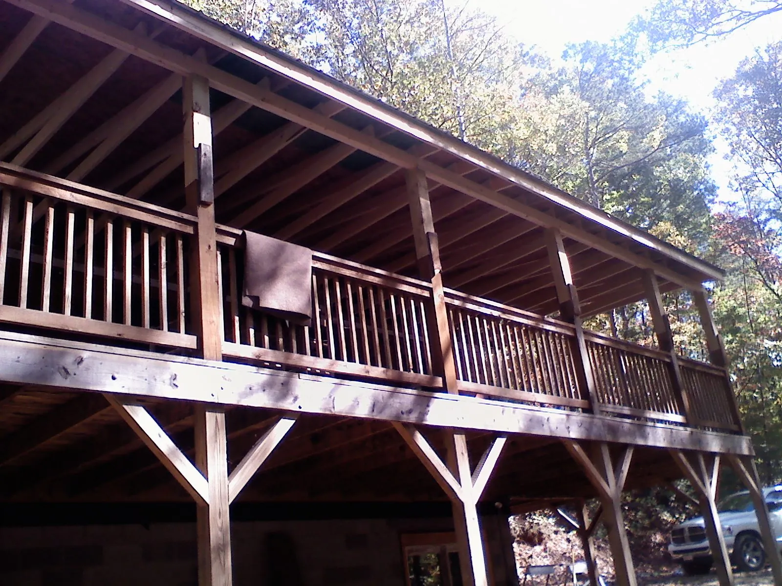 Timber framing under a new elevated porch and deck — Roof Leak Repair in Union Point by Roofing Brothers